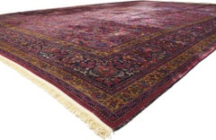 Antique Persian Mashhad Rug with Traditional Style