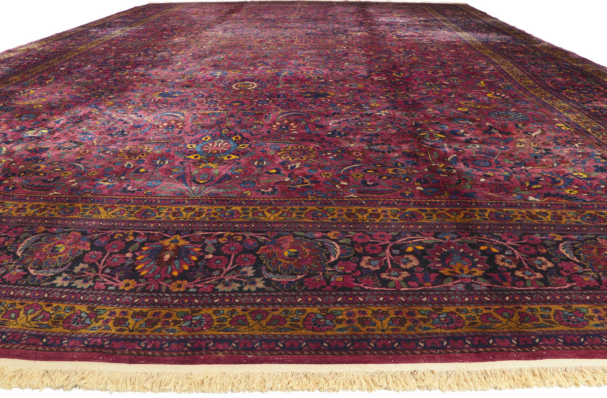 Victorian Antique Persian Mashhad Rug For Sale