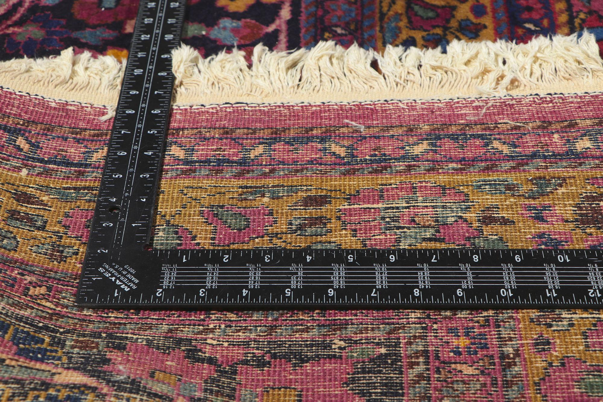 Hand-Knotted Antique Persian Mashhad Rug For Sale