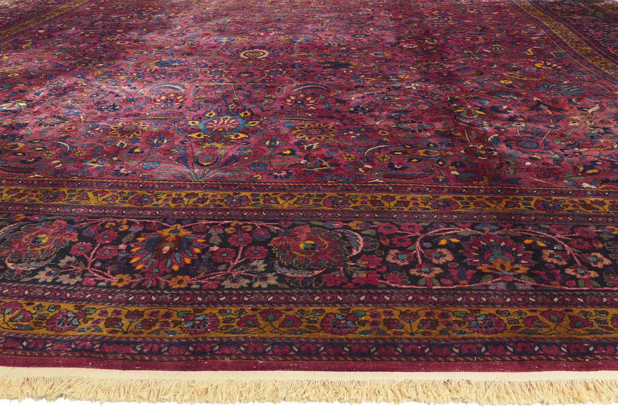 20th Century Antique Persian Mashhad Rug For Sale