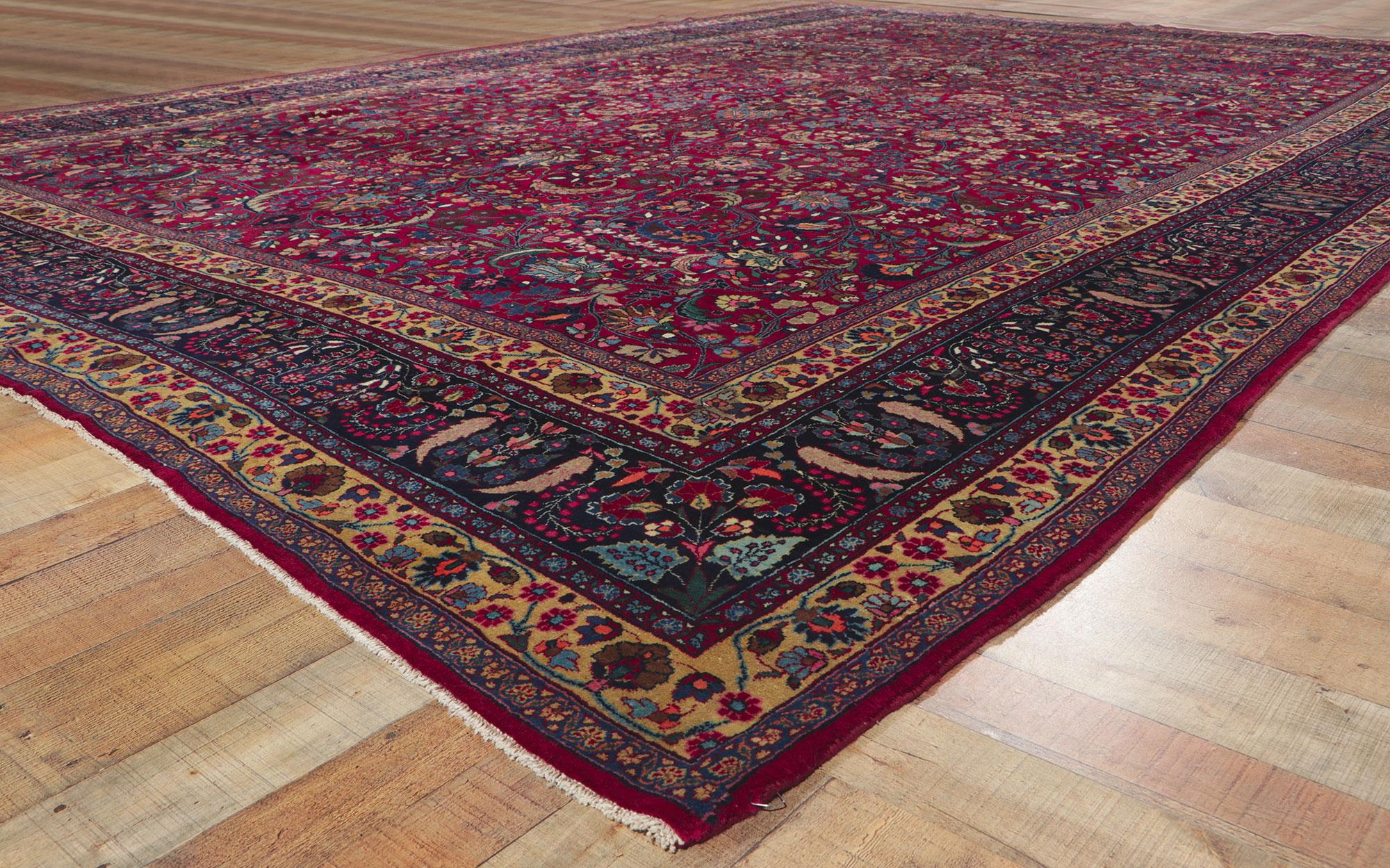 Antiker persischer Mashhad-Teppich, raffinierte Eleganz trifft auf verführerische Dekadenz im Angebot 2
