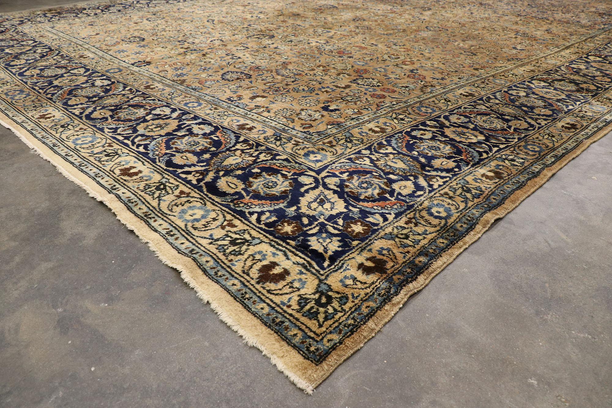 Antique Persian Mashhad Rug, Refined Elegance Meets Stately Decadence For Sale 3
