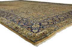 Antique Persian Mashhad Rug, Refined Elegance Meets Stately Decadence