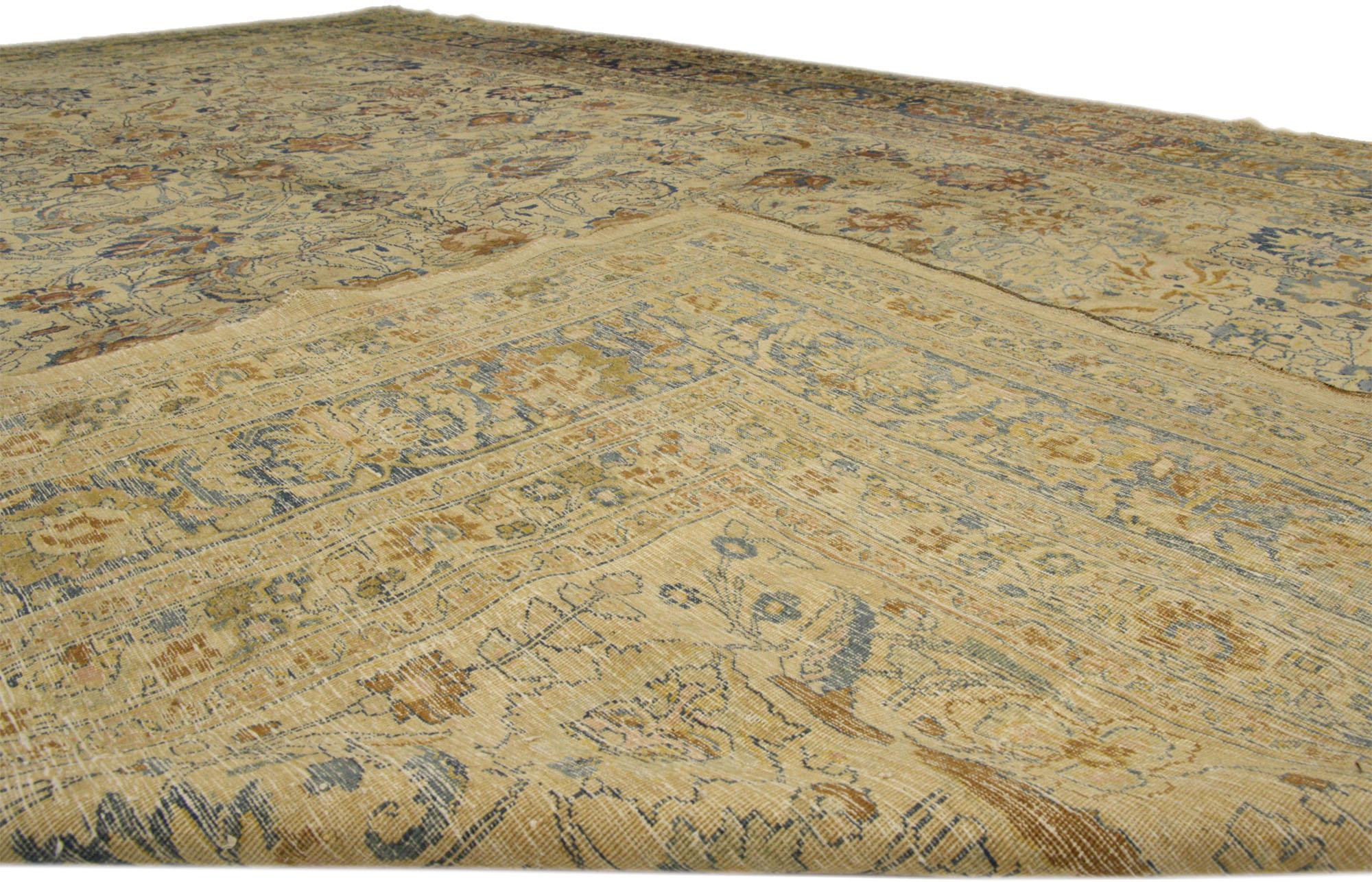 Hand-Knotted Antique Persian Mashhad Rug, 11'00 x 16'00 For Sale