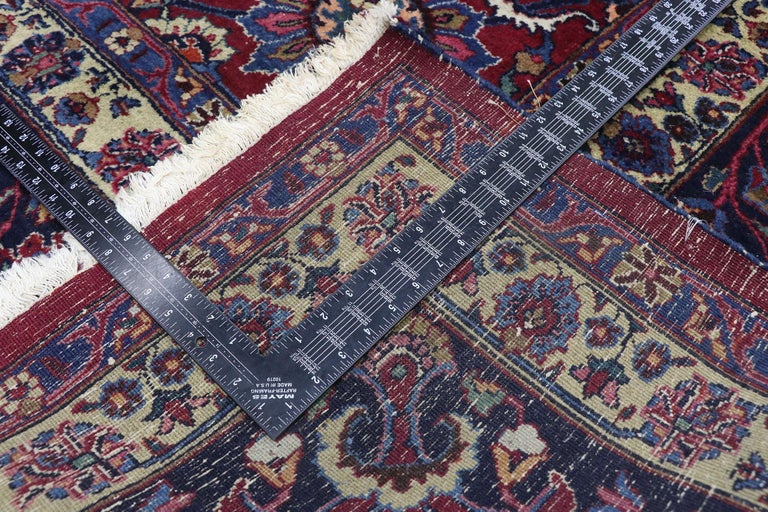 Elizabethan Rug Antique Persian Mashhad Rug with Victorian Elizabethan Style For Sale ...