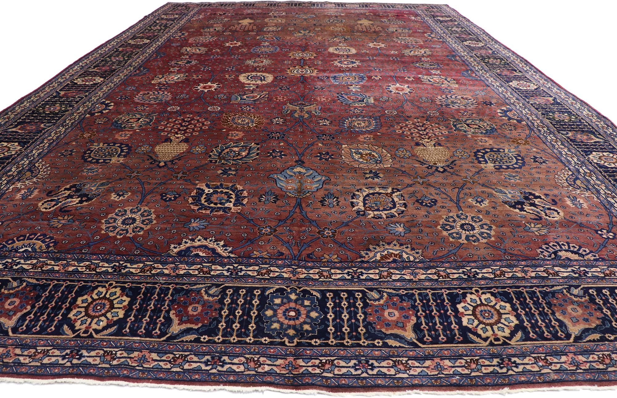 Victorian Oversized Antique Indian Agra Rug Hotel Lobby Size Carpet For Sale
