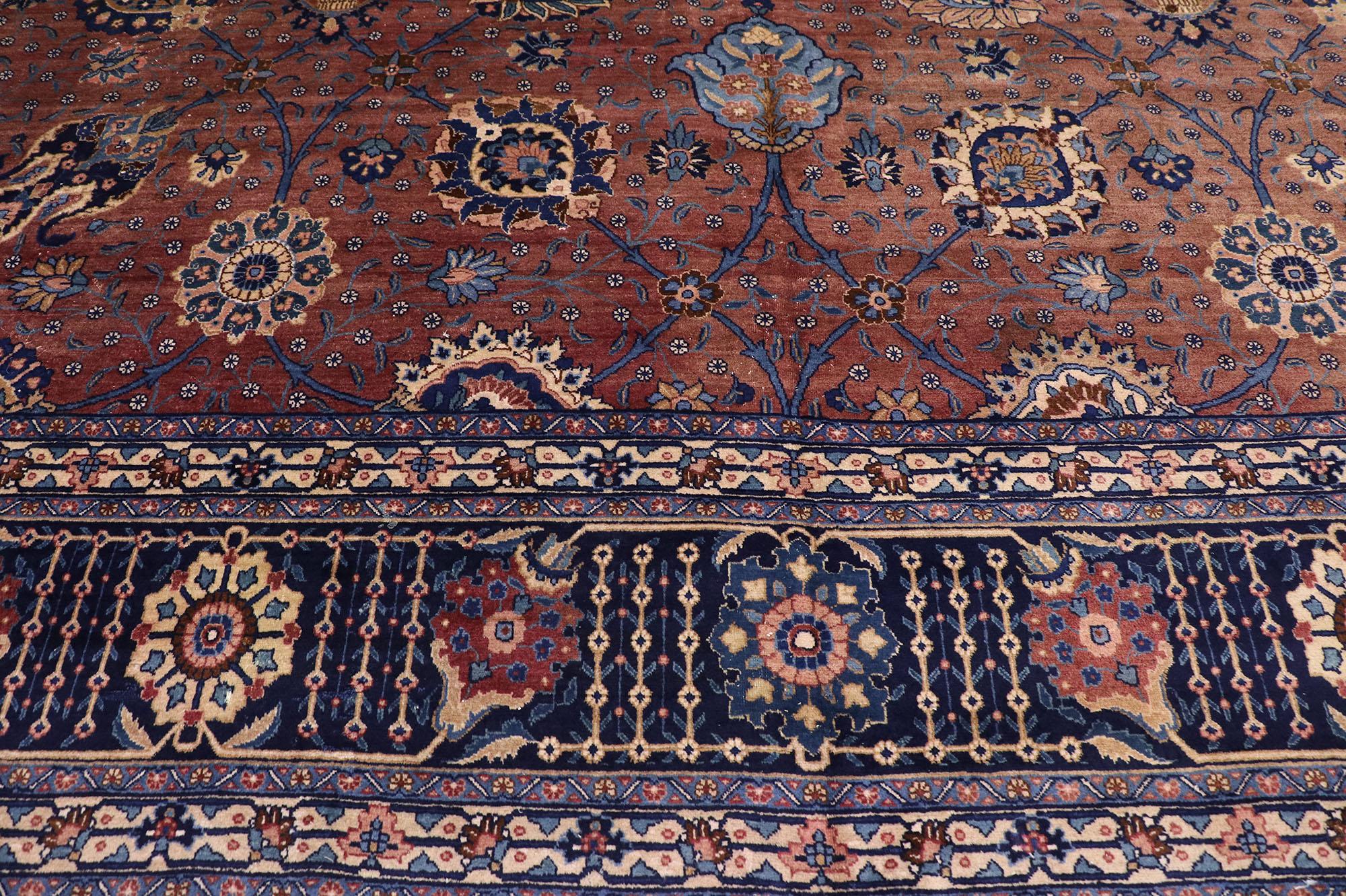 Indiano Tappeto antico sovradimensionato Agra Rug Hotel Lobby Size Carpet in vendita