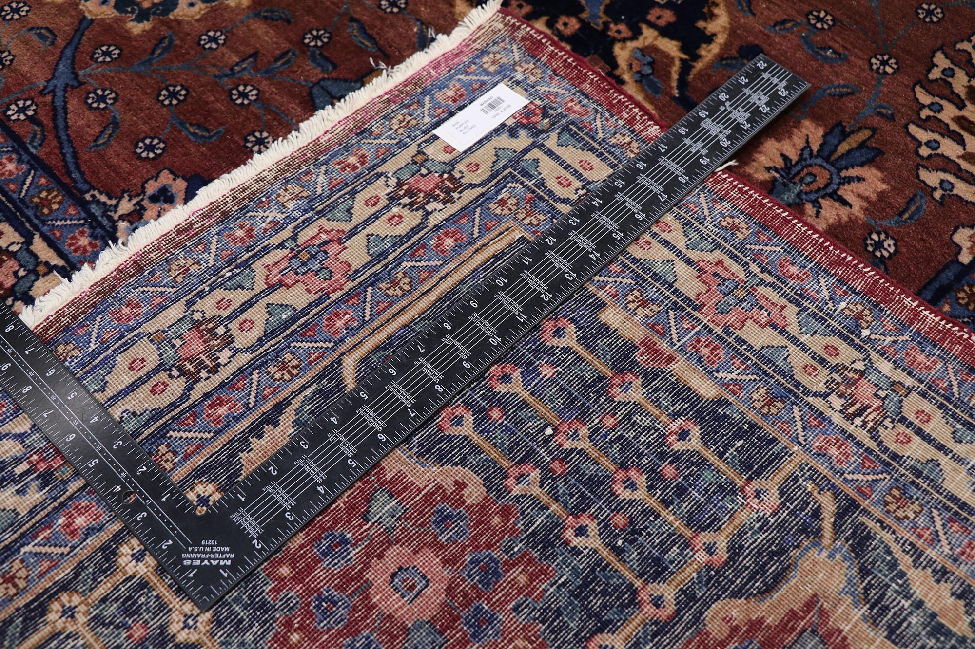 Oversized Antique Indian Agra Rug Hotel Lobby Size Carpet In Good Condition For Sale In Dallas, TX