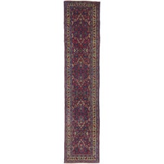 Tapis de couloir persan ancien Mashhad, tapis de couloir traditionnel