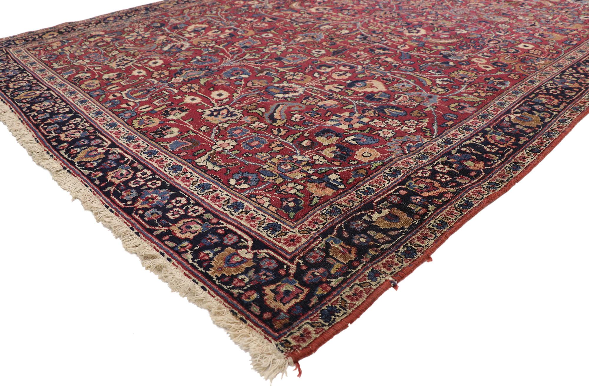 Louis XVI Tapis de couloir persan ancien Mashhad avec style du Vieux Monde, tapis de couloir extra long en vente