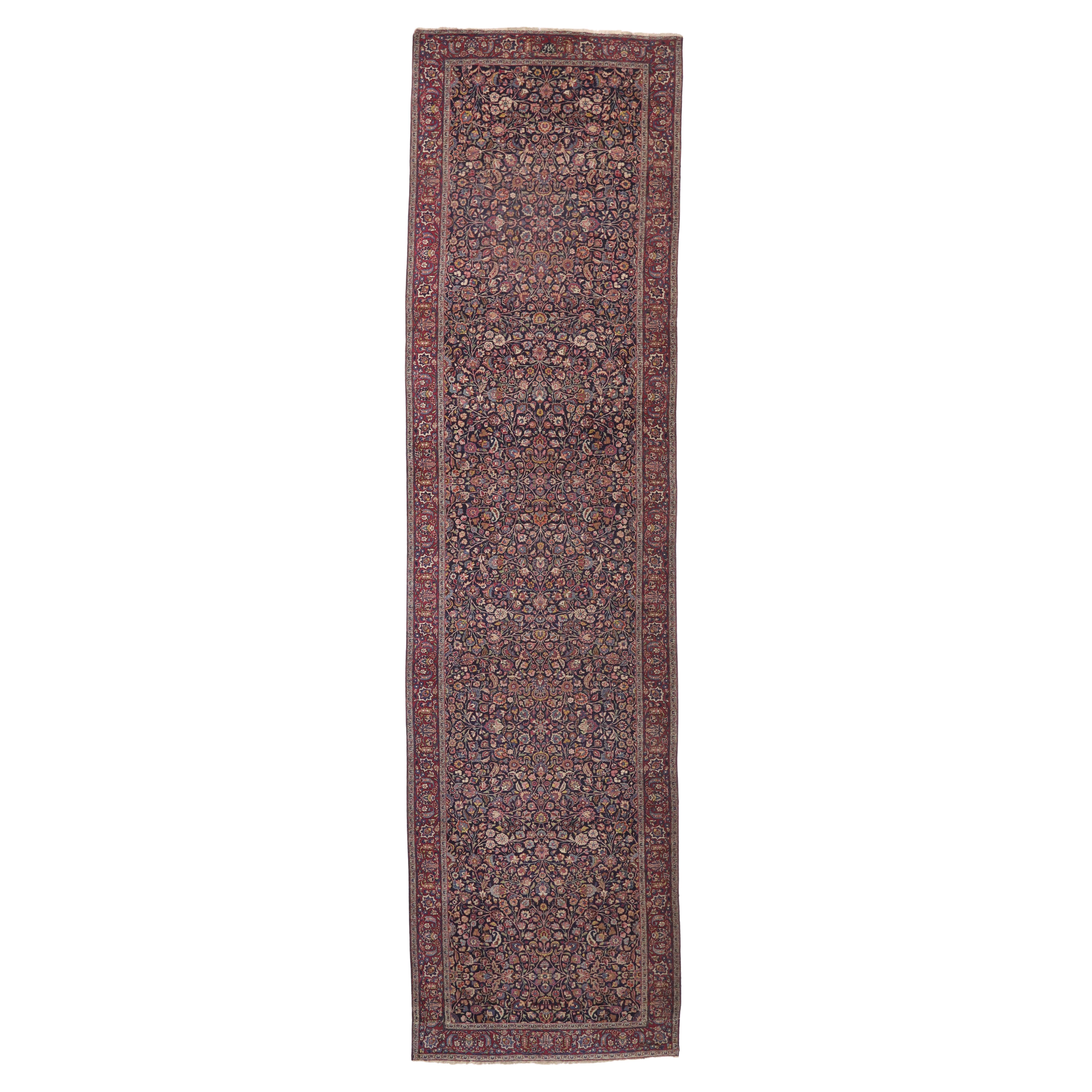 Antiker persischer Mashhad-Teppich, 05'07 X 21'04