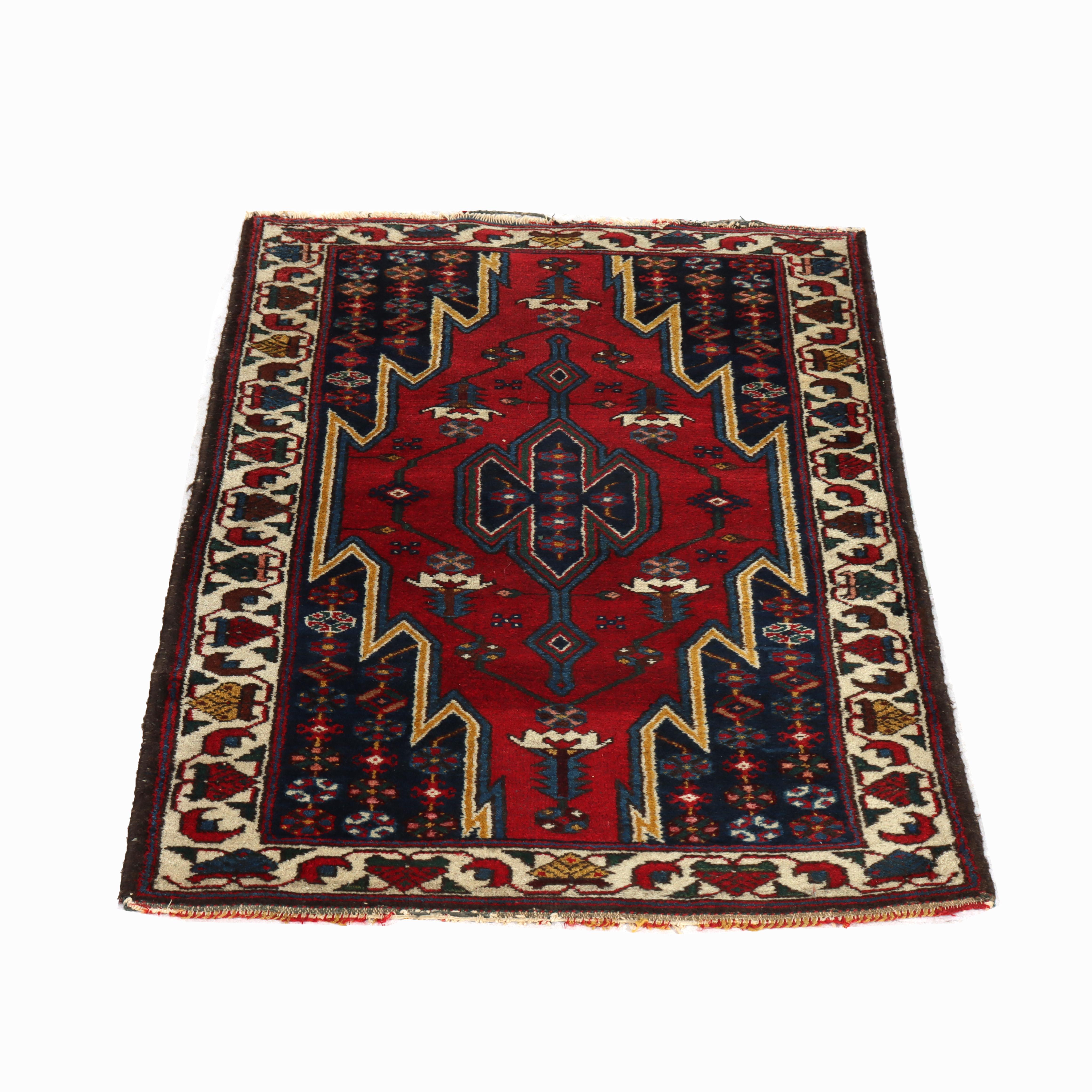 Antiker persischer Mazlaghan-Wurfteppich C1930

Maße - 51