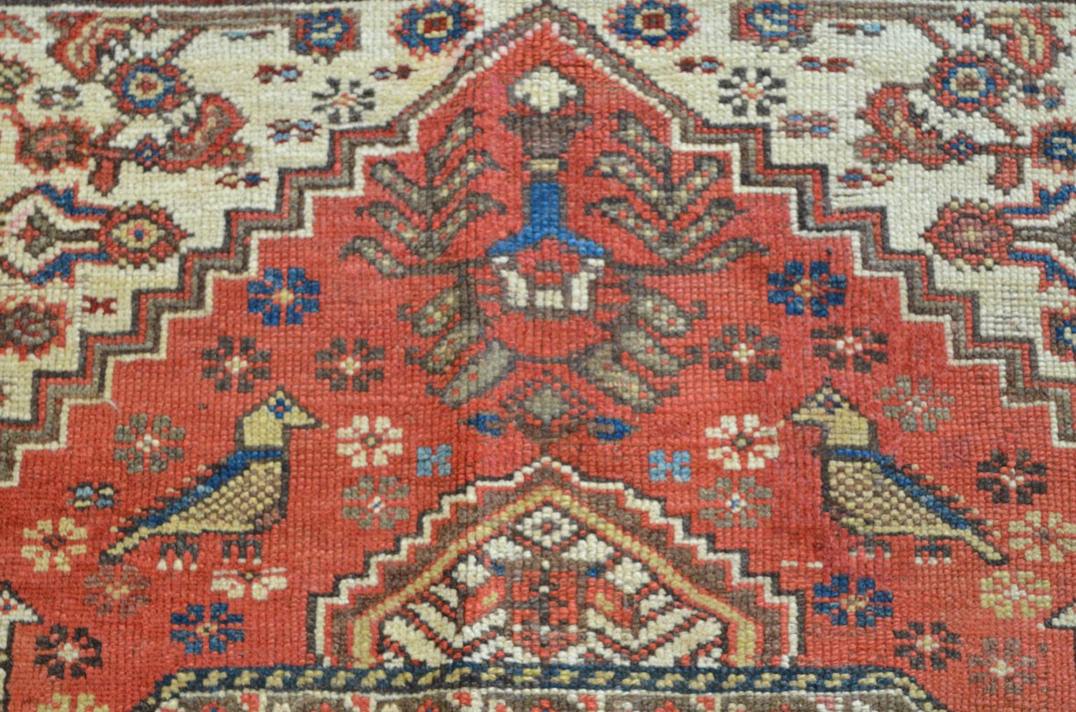 Wool Antique 1880s Persian Meeshan Melayer Rug, 6' x 9'
