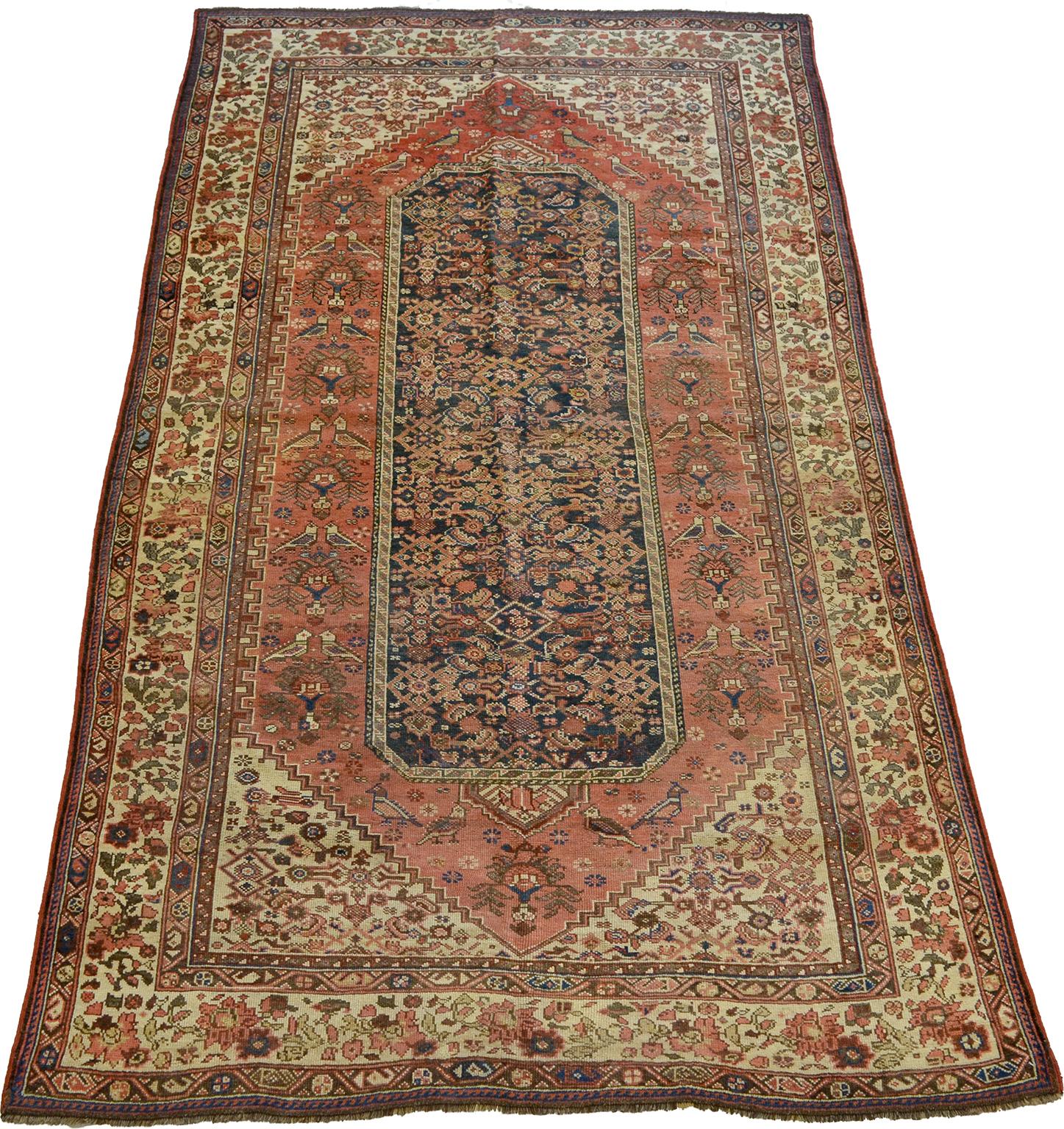 Antique 1880s Persian Meeshan Melayer Rug, 6' x 9' 1