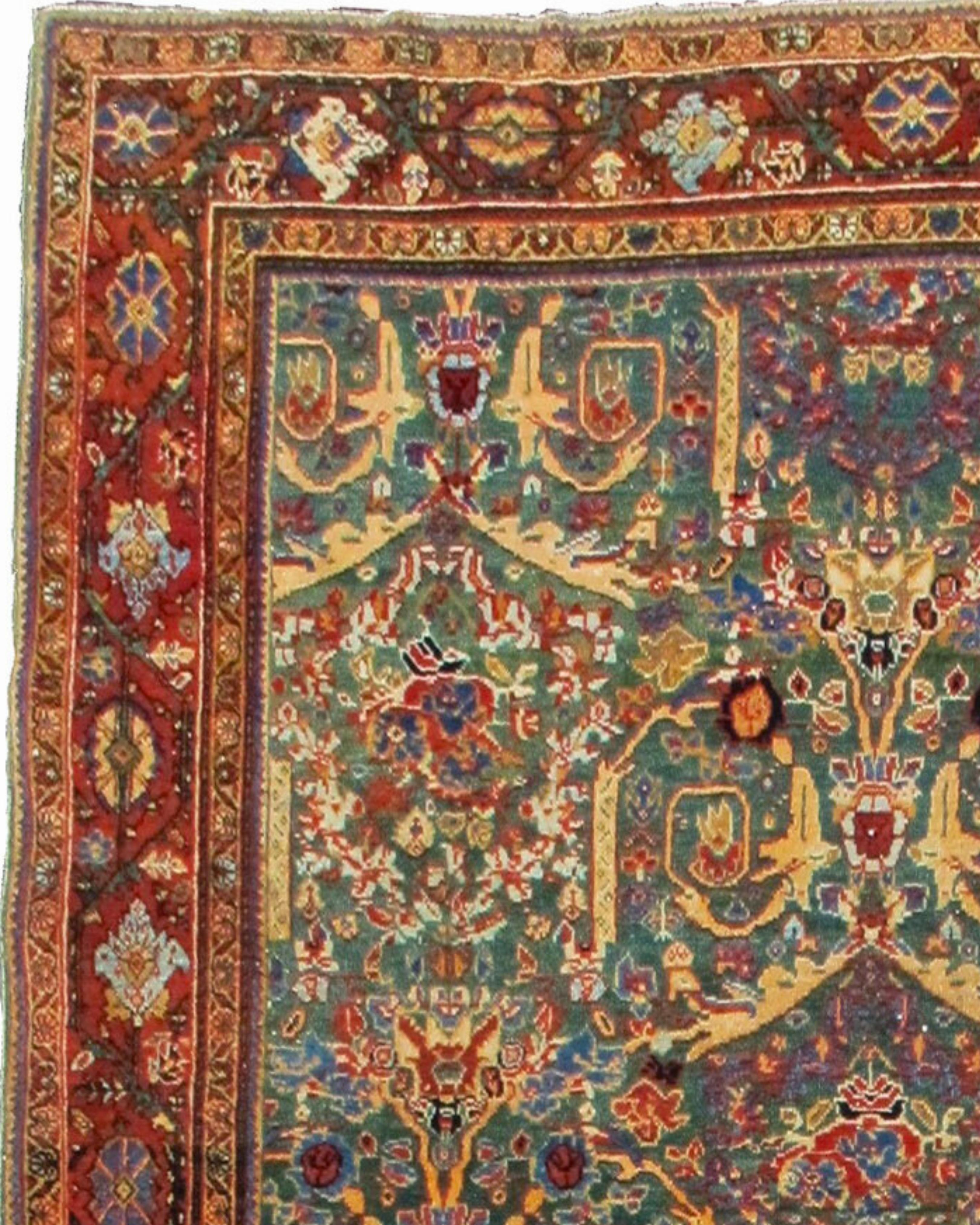 Hand-Woven Antique Persian Meghan Sarouk Rug, c. 1930 For Sale
