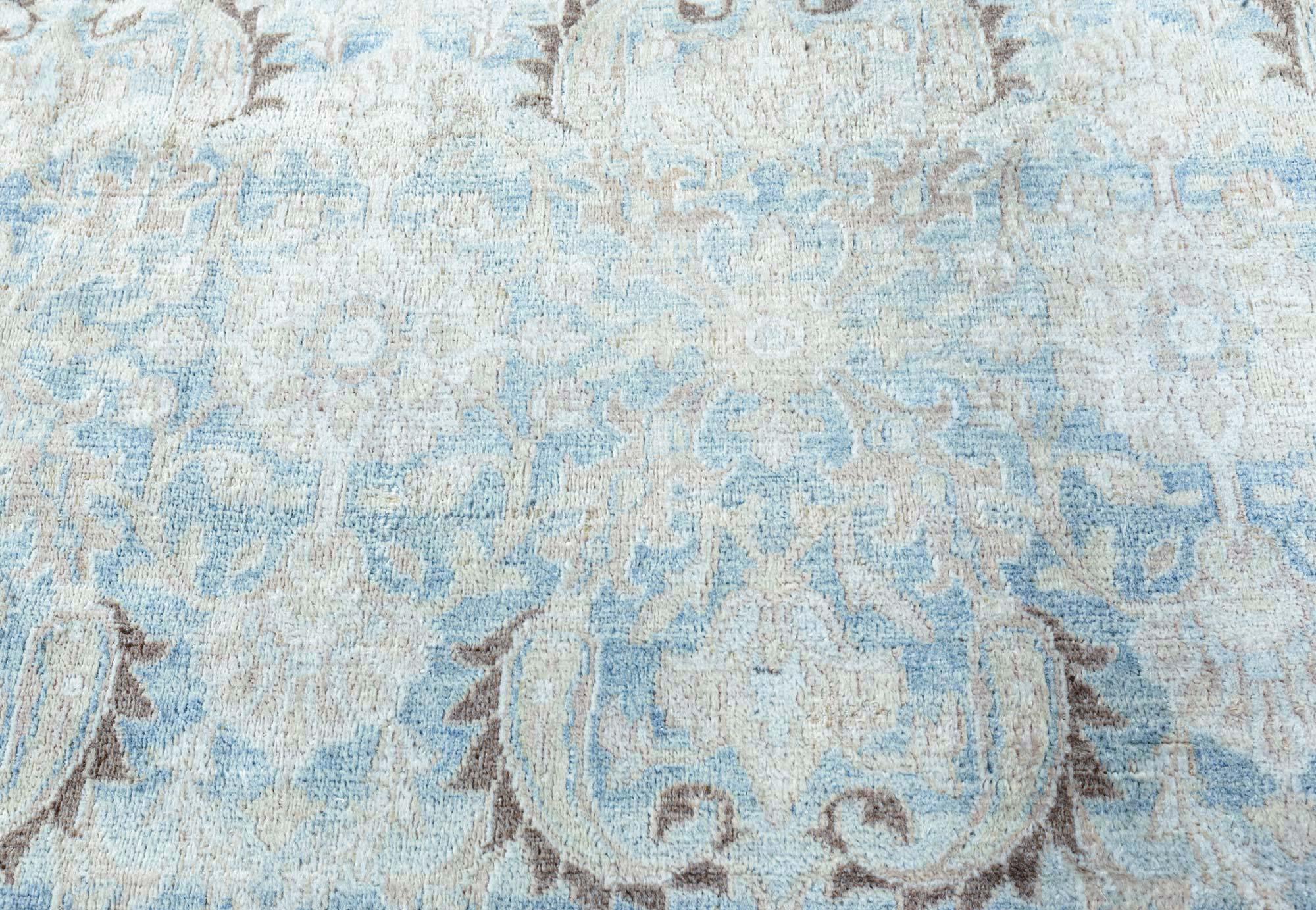 Antique Persian meshad beige blue rug
Size: 13'0