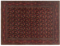 Antique Persian Meshad Bold Botanic Red Handmade Wool Rug by Doris Leslie Blau