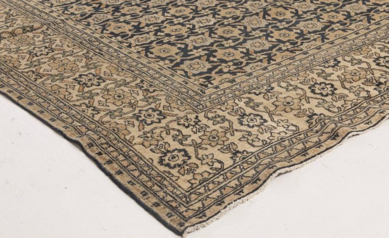 Hand-Woven Antique Persian Meshad Botanic Handwoven Wool Rug For Sale