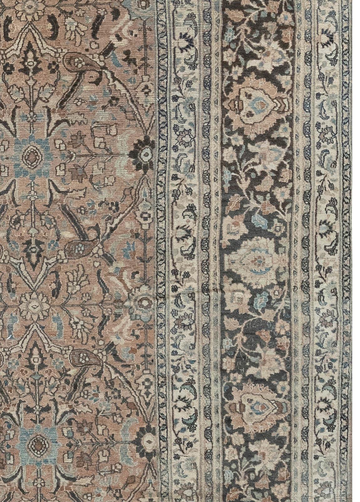 20th Century Antique Persian Meshad Carpet For Sale