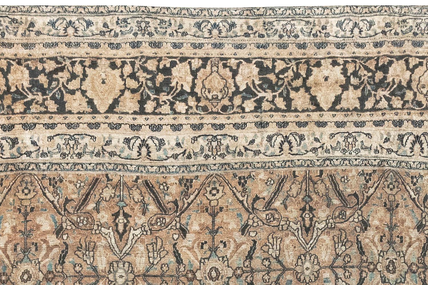 Wool Antique Persian Meshad Carpet For Sale