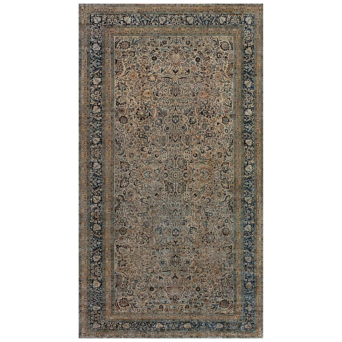 Antique Persian Meshad Handmade Wool Rug For Sale