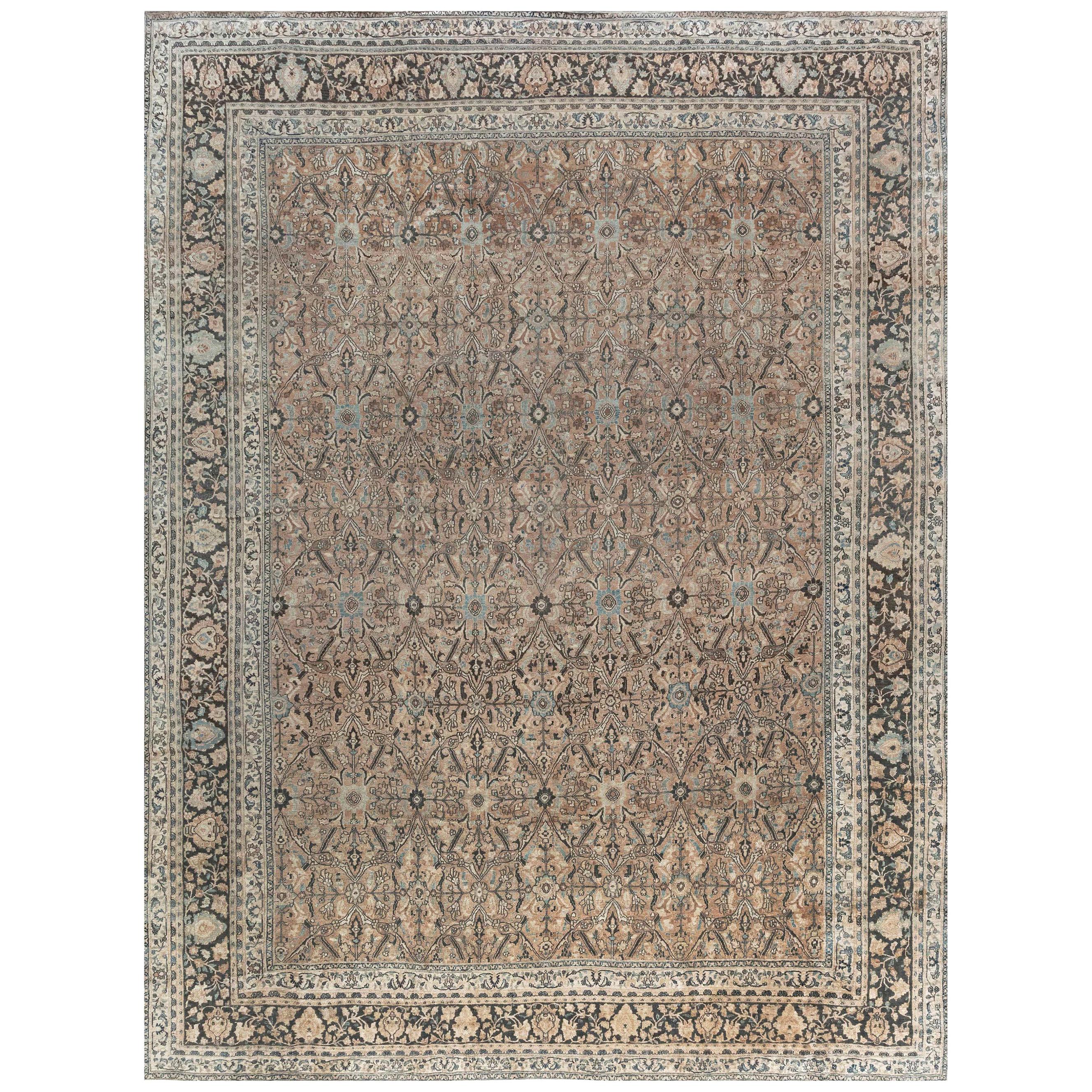 Antique Persian Meshad Carpet For Sale