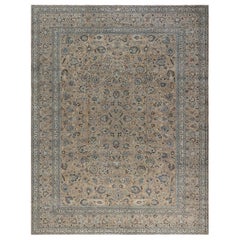 Antique Persian Meshad Botanic Handmade Wool Carpet