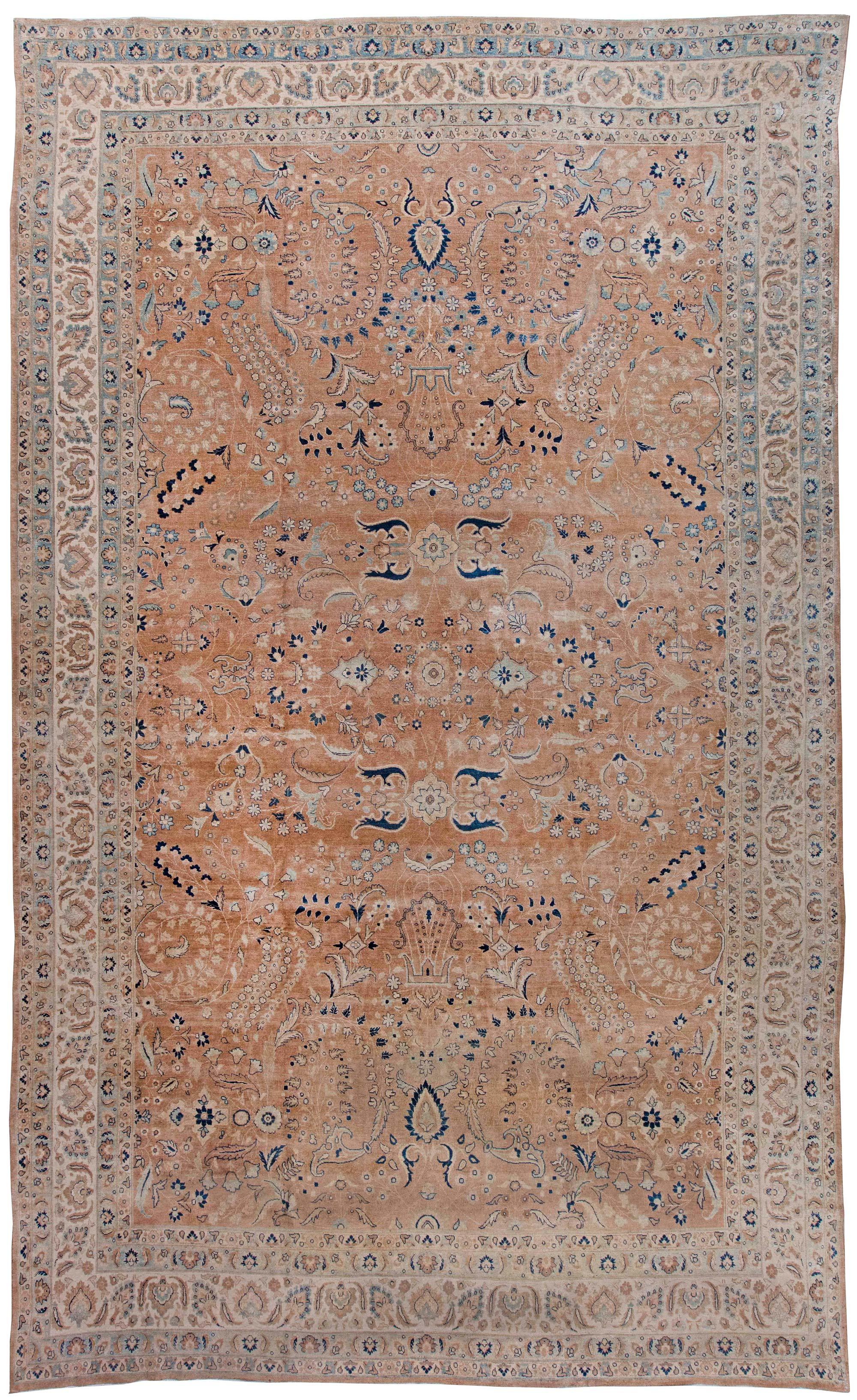 Antique Persian Meshad Handmade Wool Rug