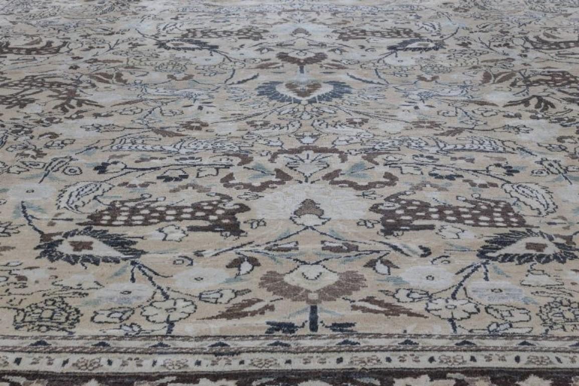 Hand-Woven Authentic Persian Meshad Design Handmade Wool Rug For Sale