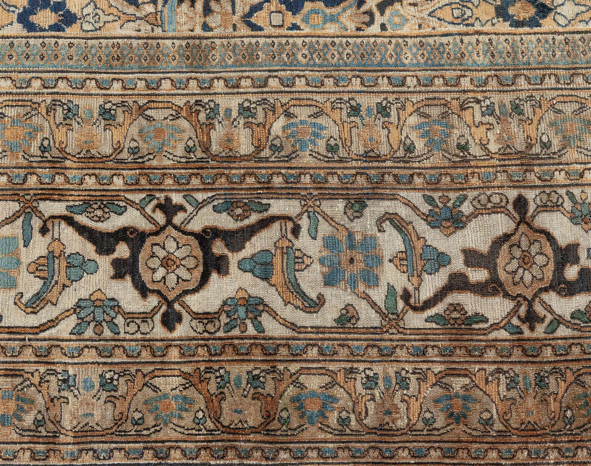 Antique Persian Meshad Rug In Good Condition For Sale In New York, NY