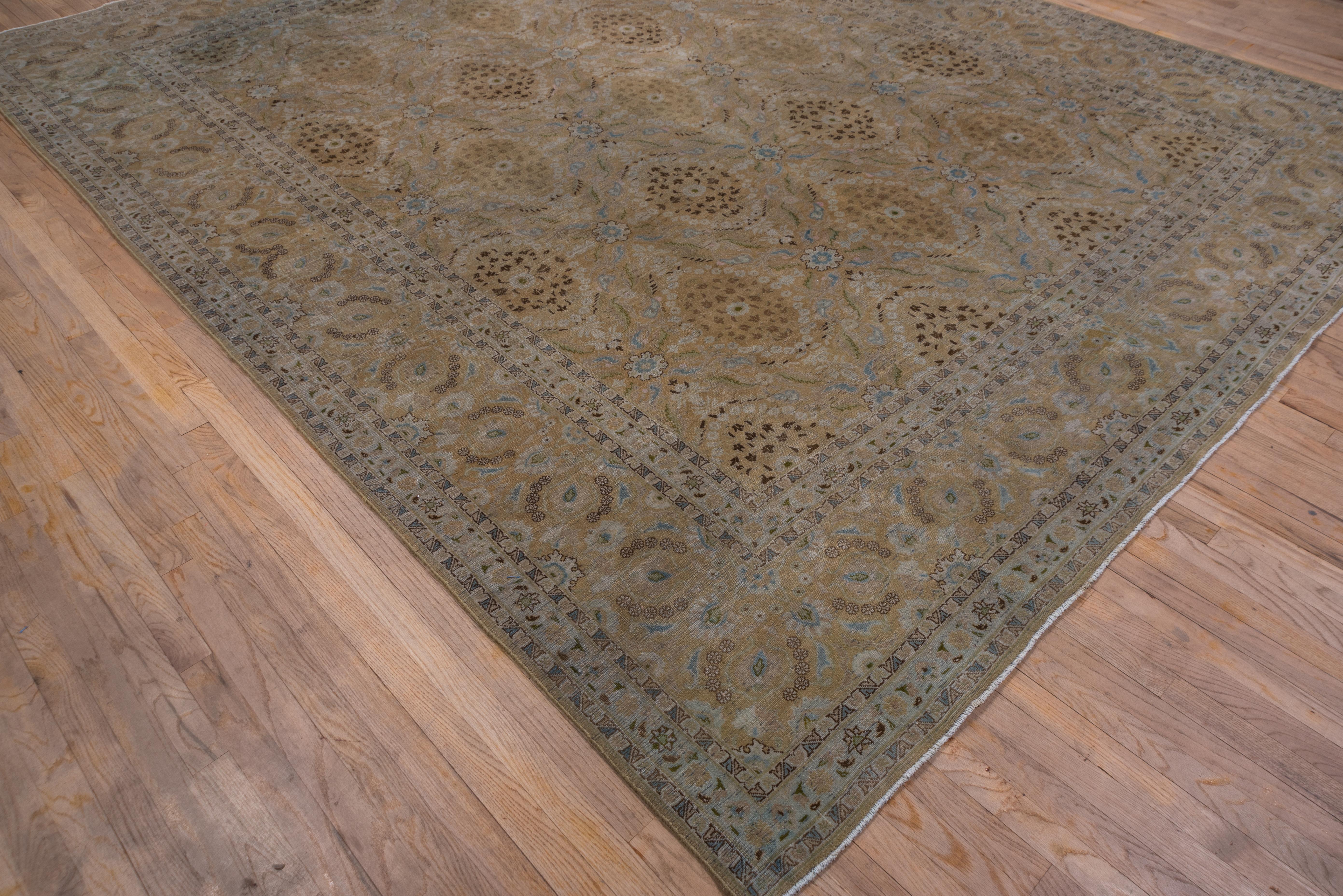 Hand-Knotted Antique Persian Meshed Carpet, Brown Field For Sale