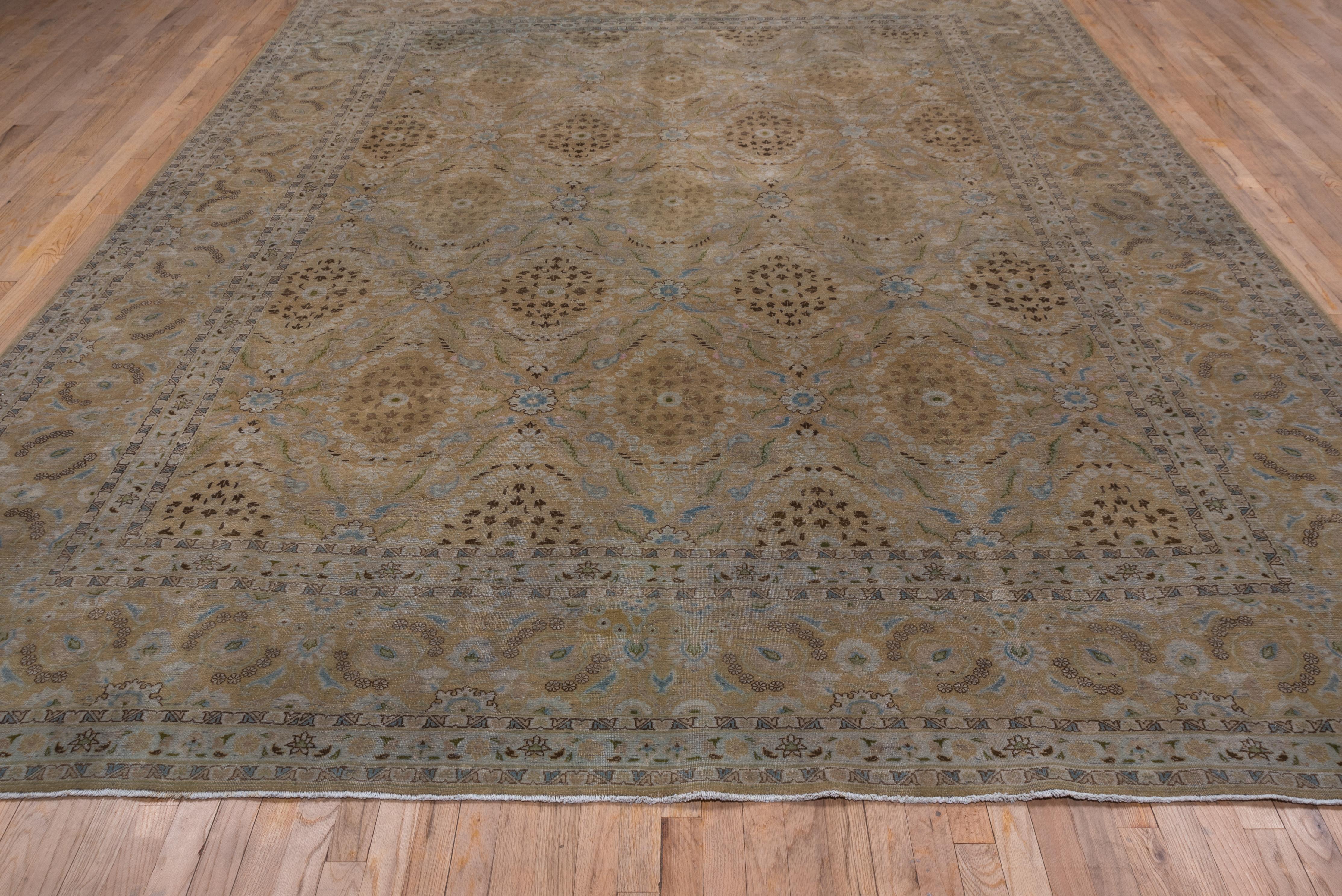 Antique Persian Meshed Carpet, Brown Field For Sale 1
