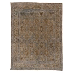 Vintage Persian Meshed Carpet, Brown Field