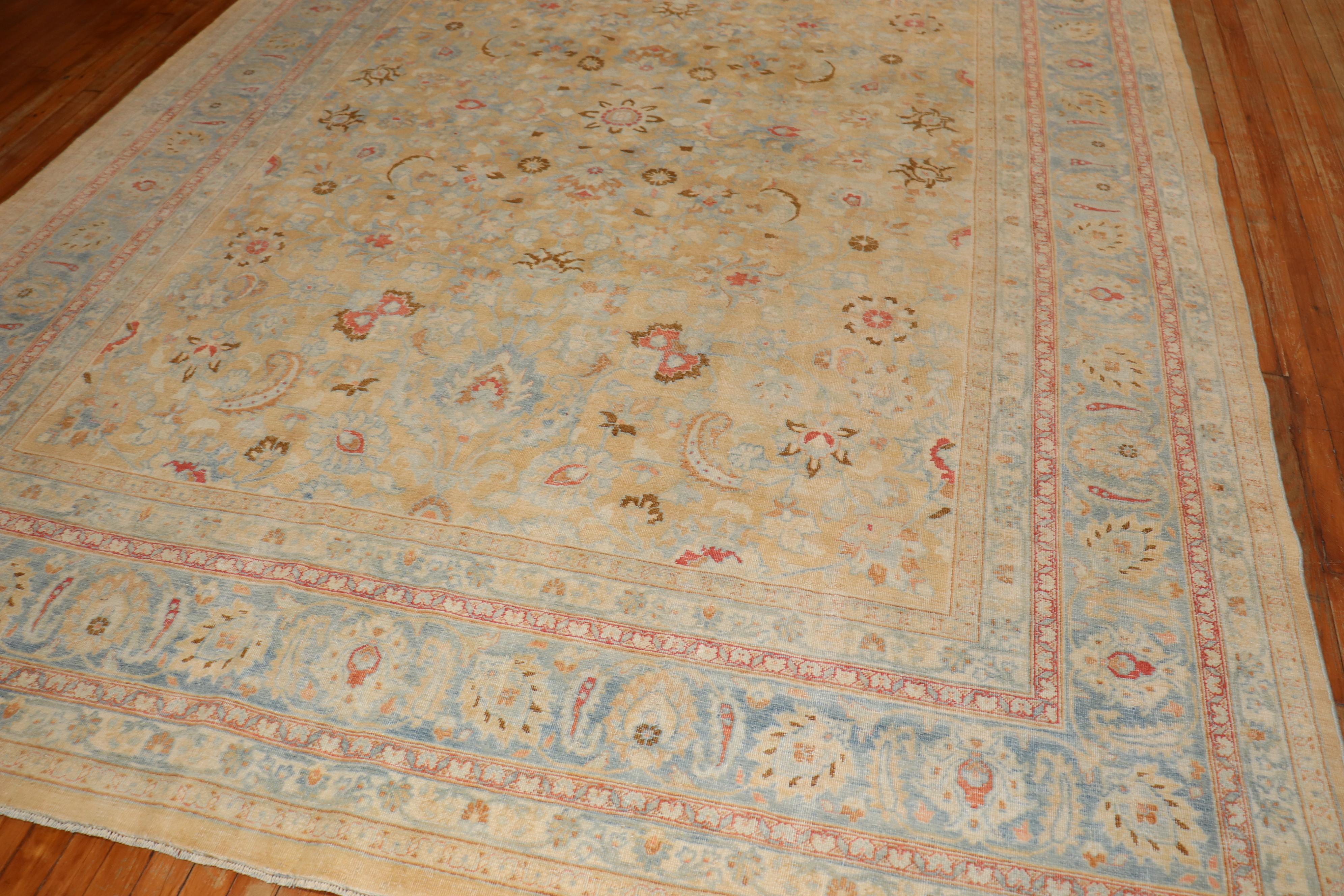 Hand-Knotted Antique Persian Meshed Rug