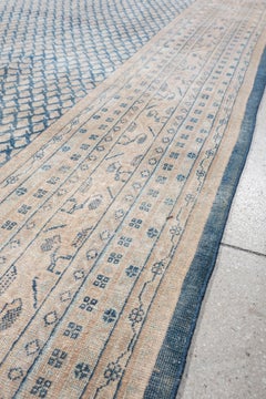 Antique Persian Mir Carpet, Blue Boteh Field, circa 1930s