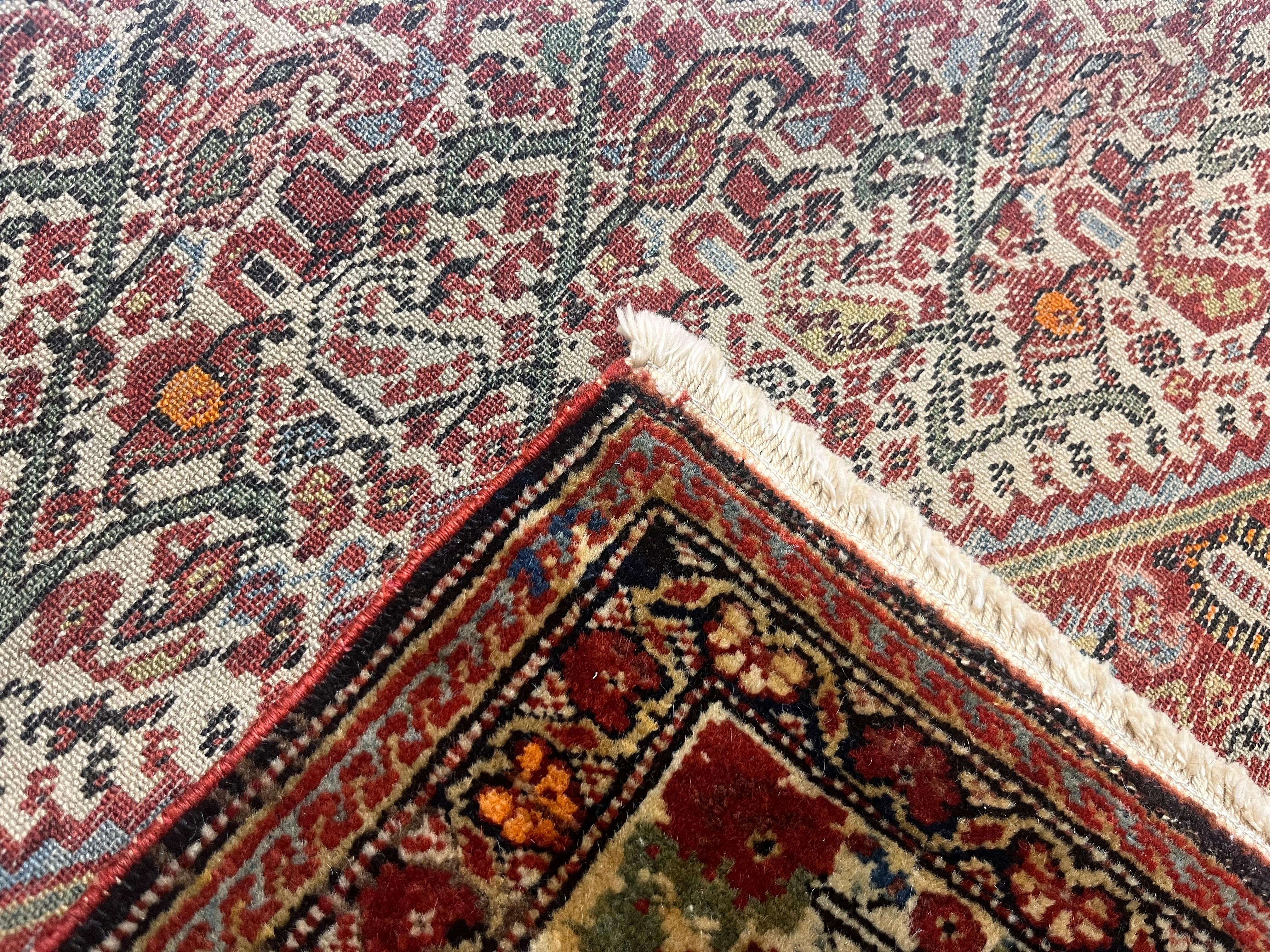 19th Century Antique Persian Mishan Malayer Rug 4'3