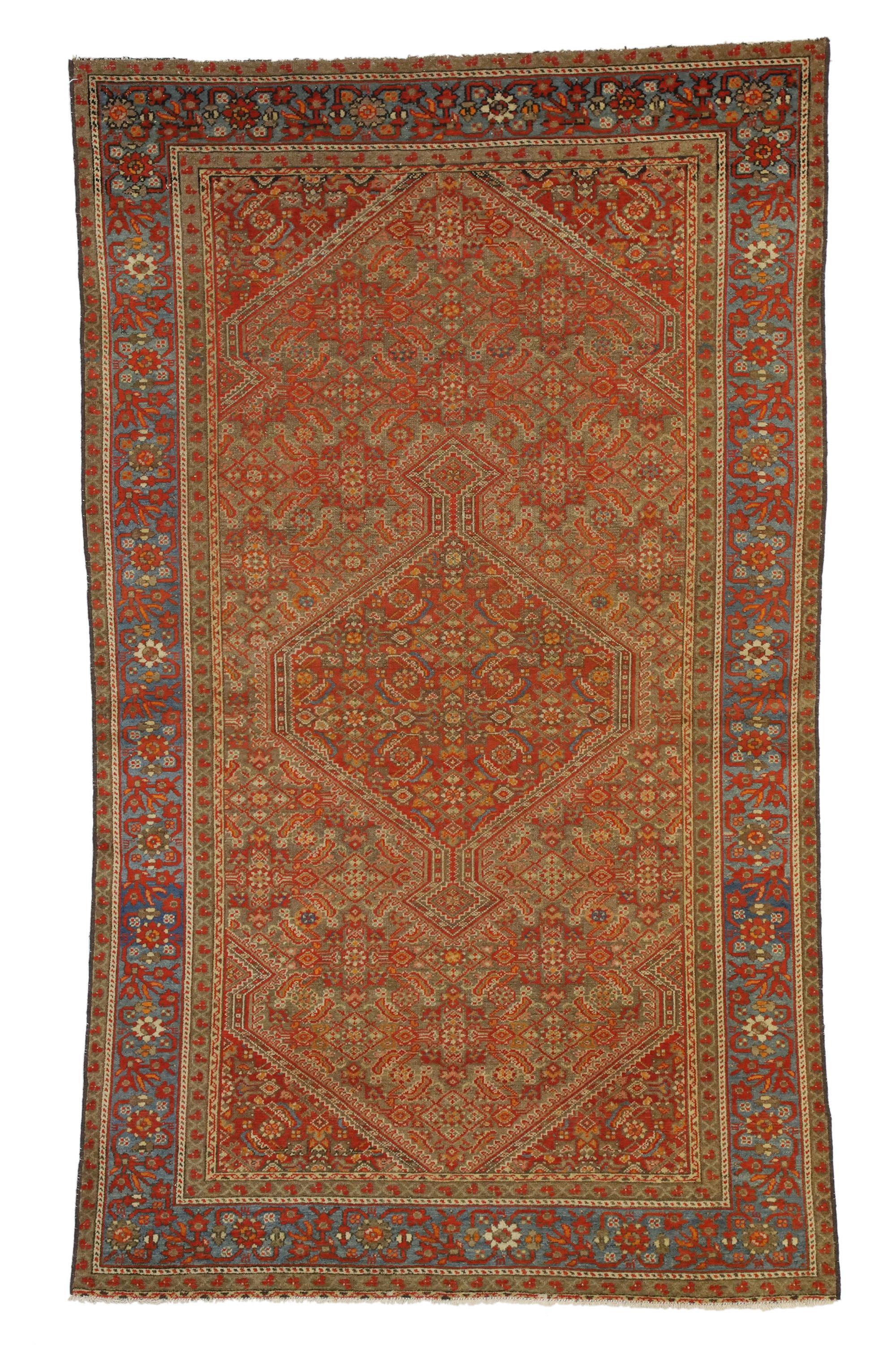 Antiker persischer Mishan Malayer-Teppich mit Nordwest-Stil im Arts and Crafts-Stil im Angebot 2