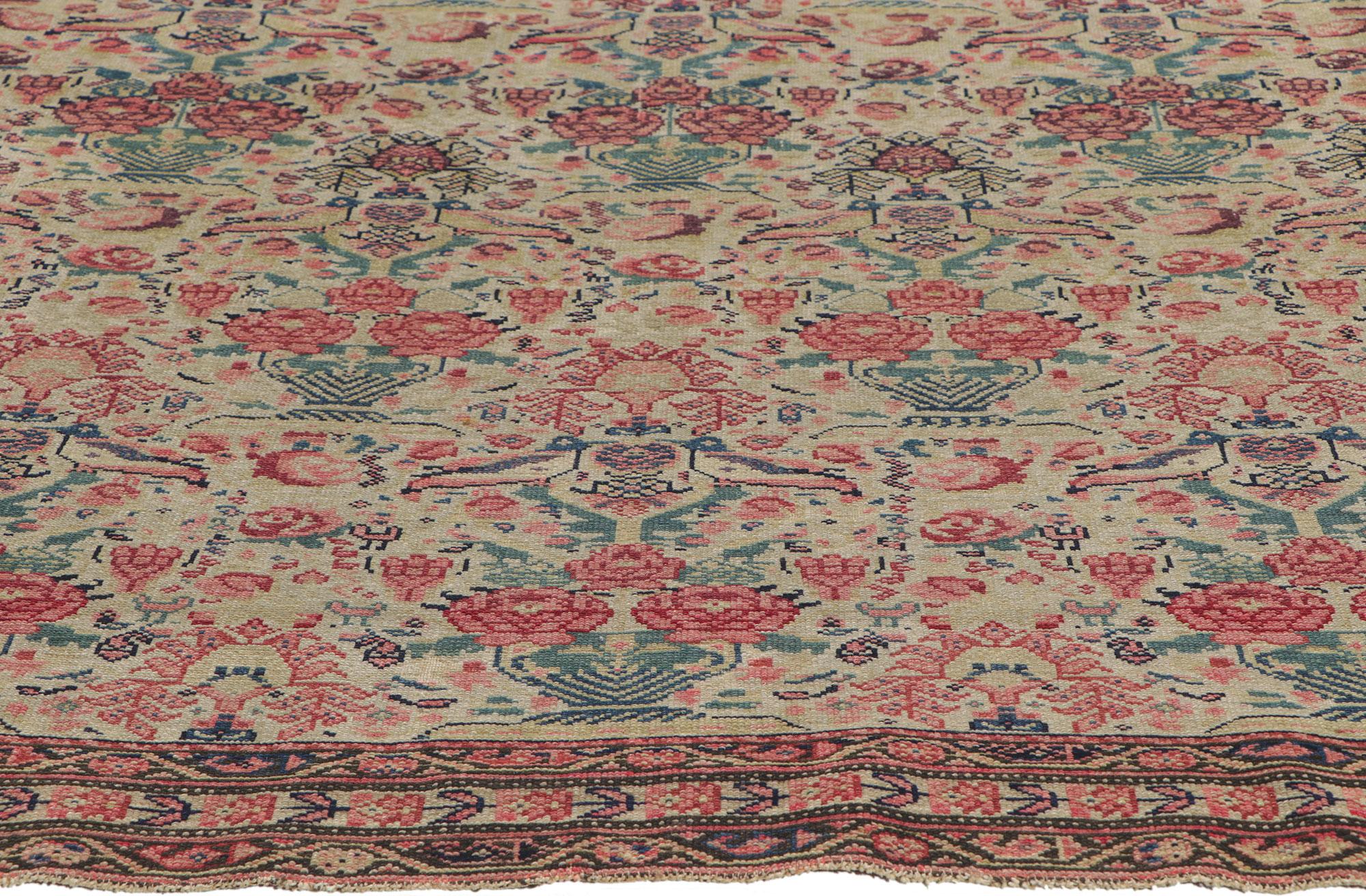 Antiker persischer Mishan Malayer-Teppich mit Zil es Sultan-Design im Zustand „Gut“ im Angebot in Dallas, TX