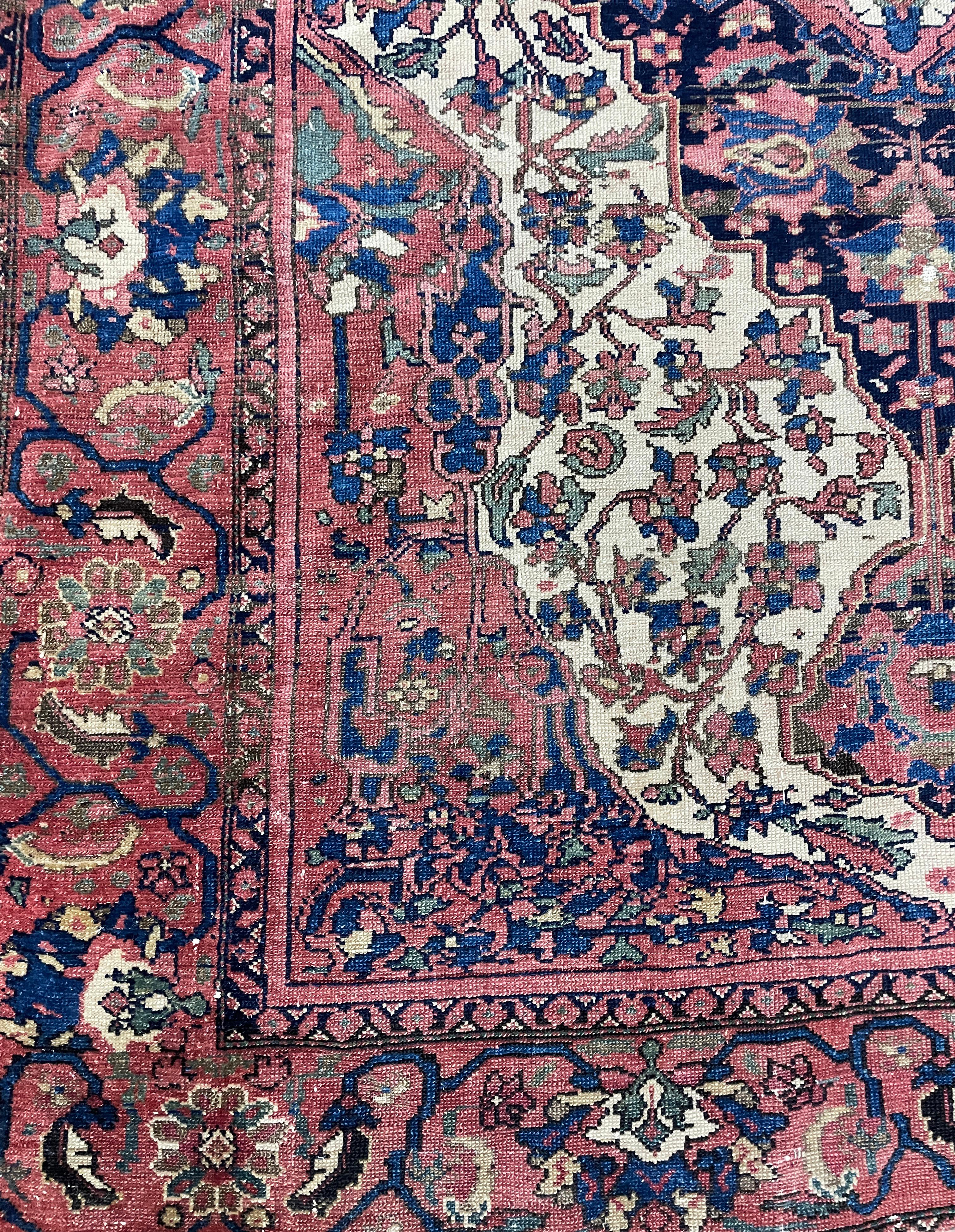 Antique Persian Mission Melayer Rug, AS IS c-1880 In Good Condition For Sale In Evanston, IL