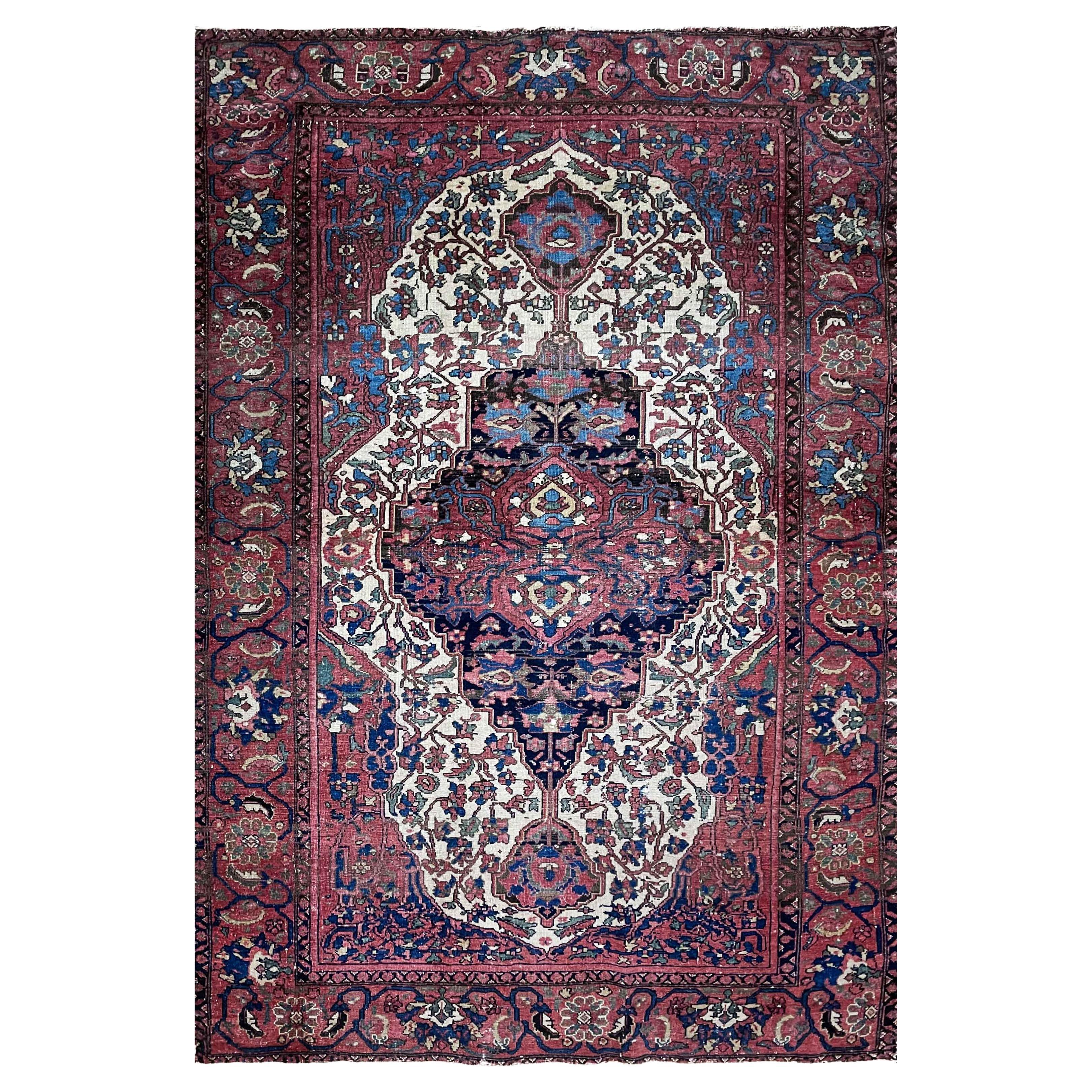 Antique Persian Mission Melayer Rug, AS IS c-1880