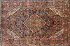 Antiker persischer Mohajeran-Sarouk-Blau