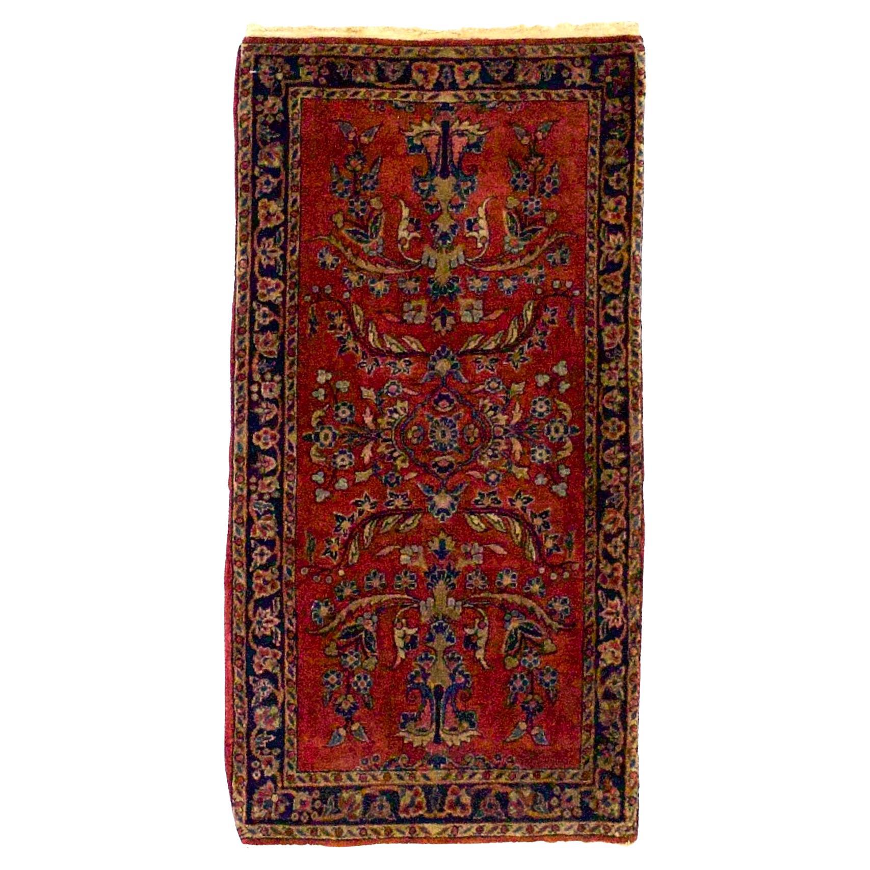 Antiker persischer Mohajeran Sarouk Teppich 1'11 x 3'9