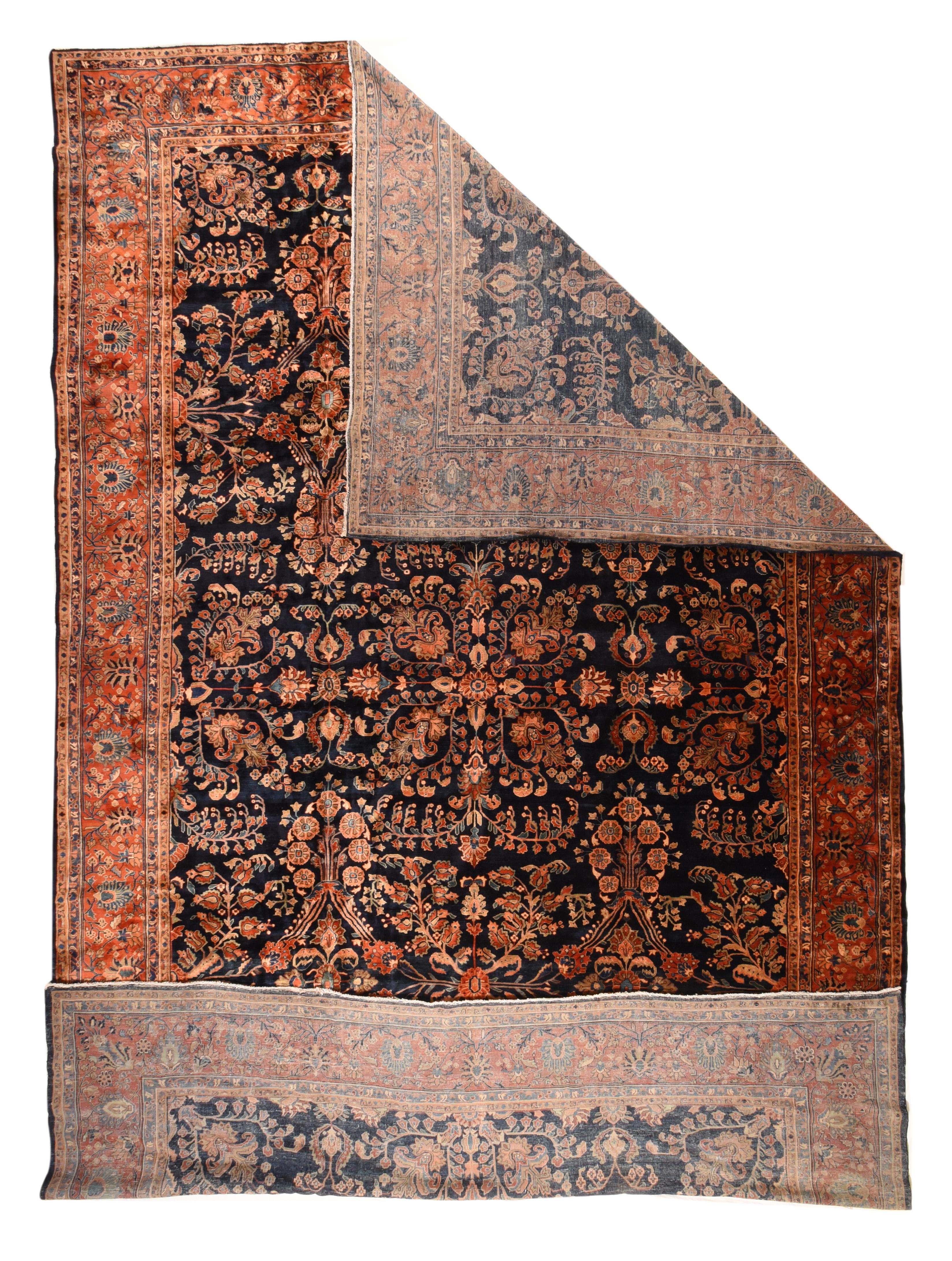 Antiker persischer Mohajeran Sarouk-Teppich 13'0