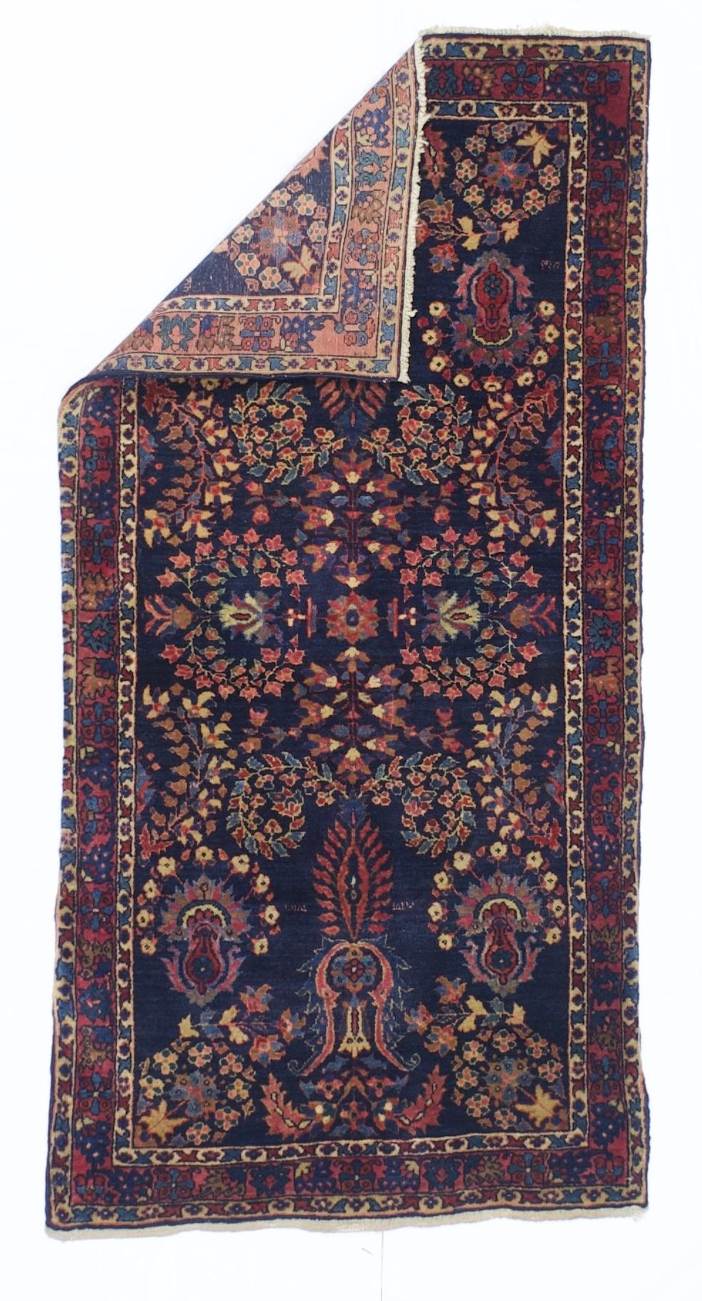 Antiker persischer Mohajeran Sarouk-Teppich 2'5