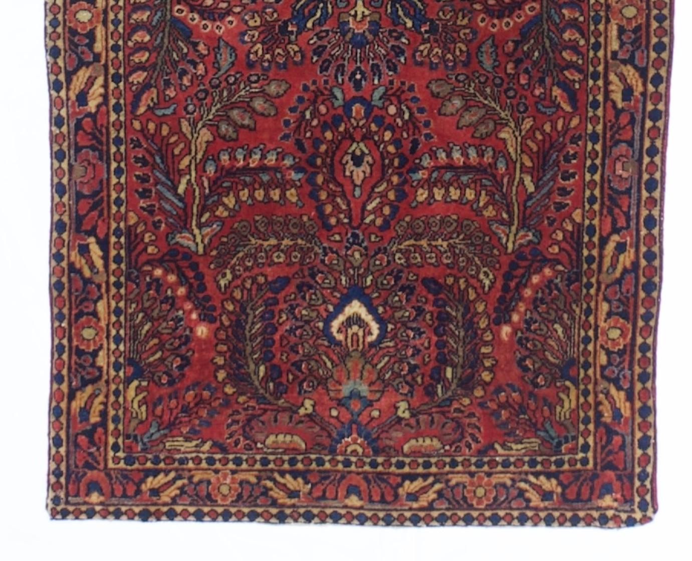 Antiker persischer Mohajeran-Sarouk-Teppich  2’6