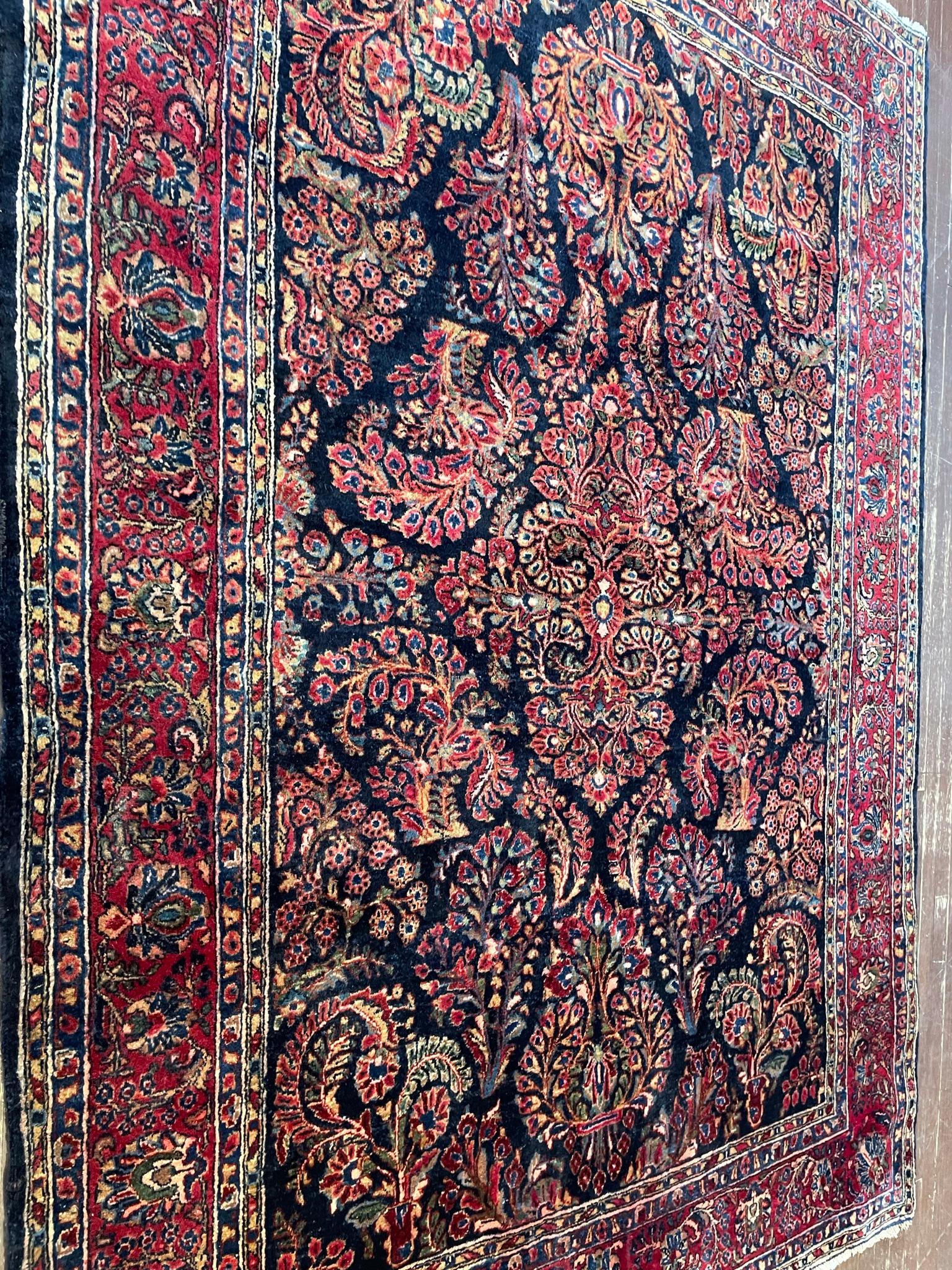 Antique Persian Mohajeran Sarouk Rug, c-1920's 6' x 8'6