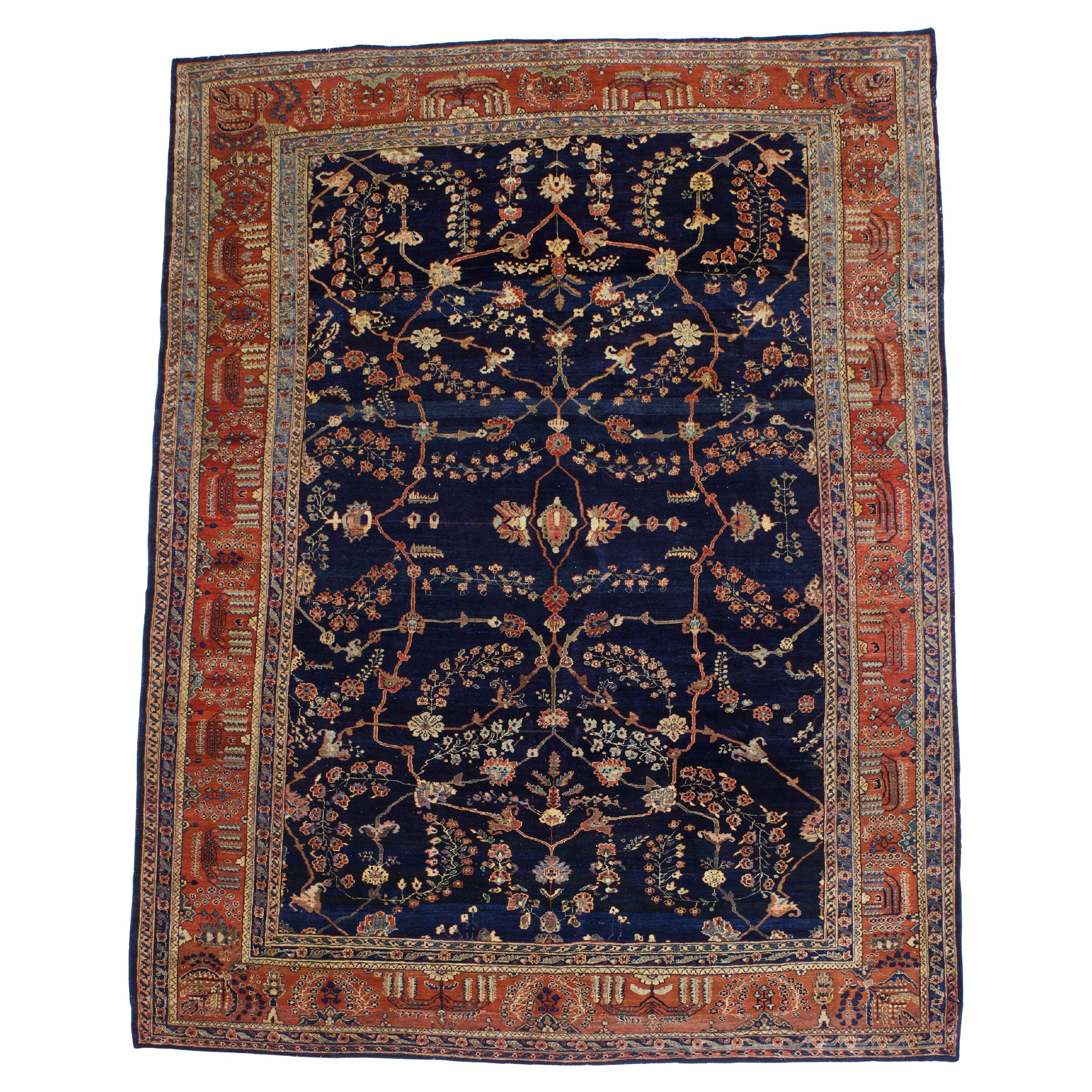 Antiker persischer Mohajeran Sarouk Teppich 8'10" x 11'6