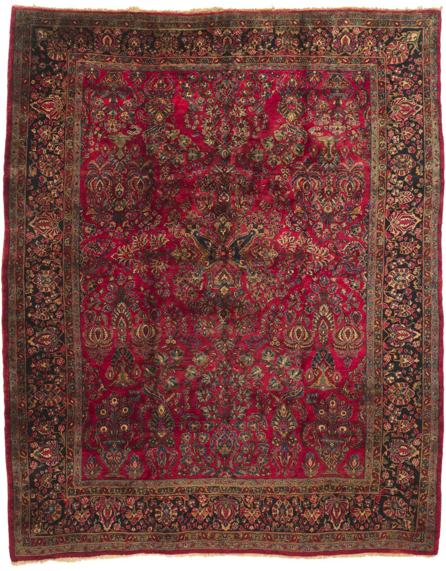 Hand-Knotted Antique Persian Mohajeran Sarouk Rug For Sale