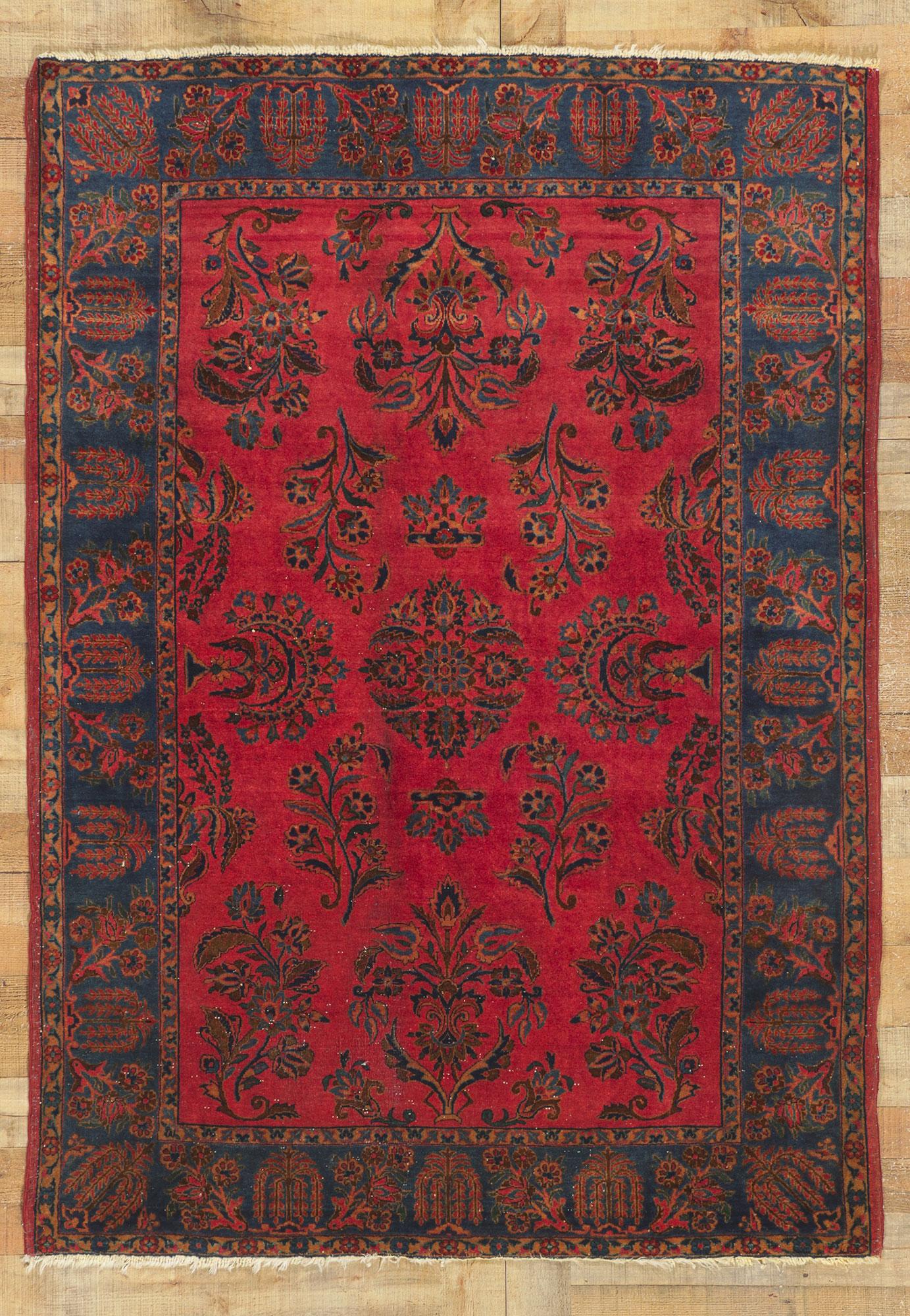 Antique Persian Mohajeran Sarouk Rug In Good Condition For Sale In Dallas, TX