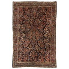 Fin du 19e siècle Tapis persan Mohajeran Sarouk de style baroque